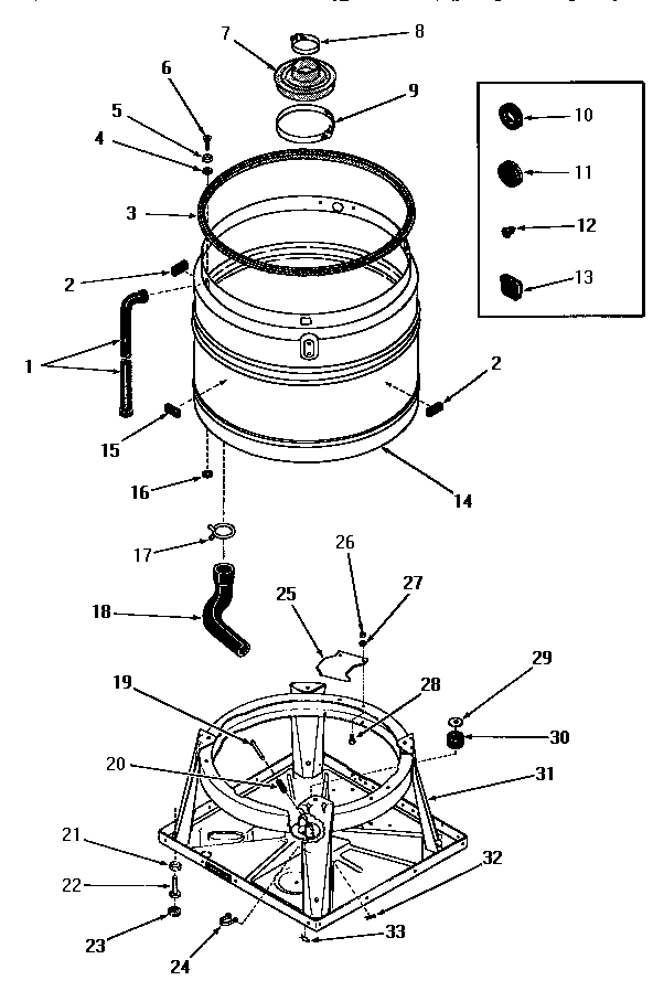 Boot, chassis and drain tub