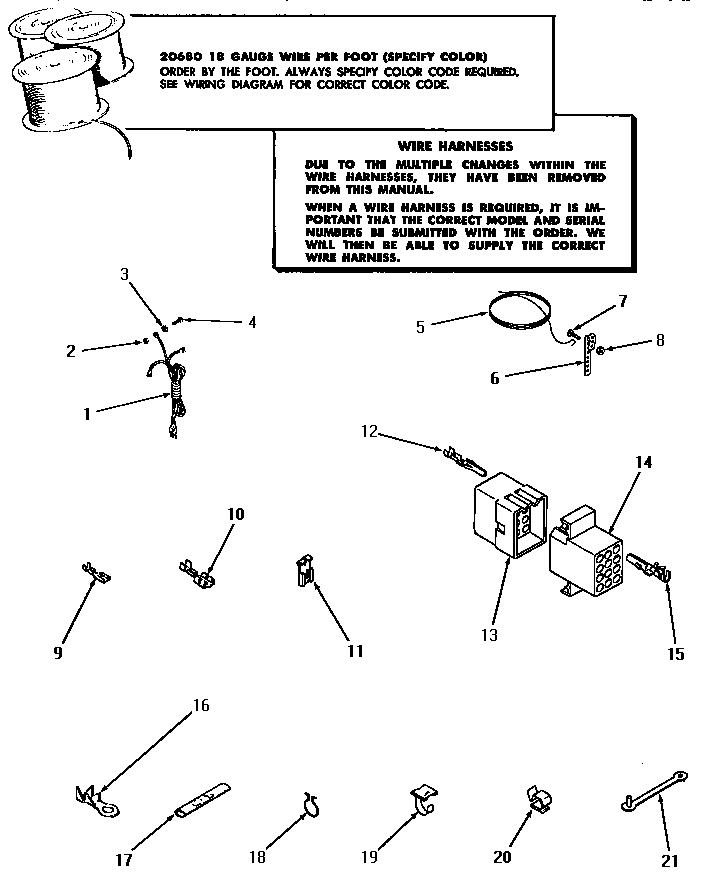 Power cord, wire and terminals