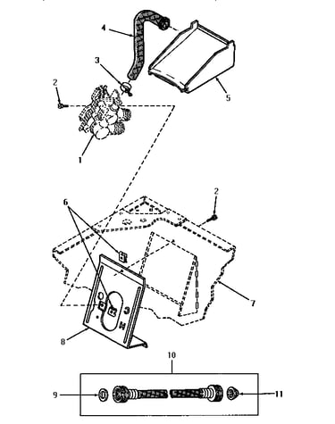 Inlet hose, filler hose and mixing valve mounting bracket