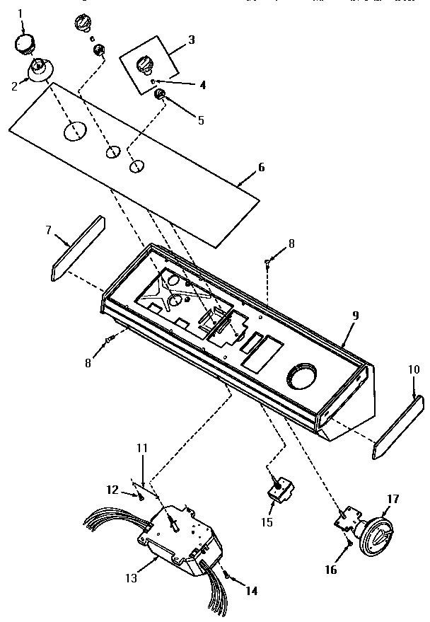Graphics panel, control hood and controls