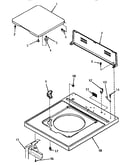 Cabinet top, loading door and control hood rear panel