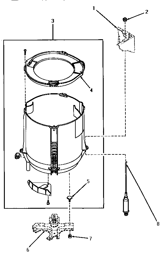 Outer tub and snubber assembly