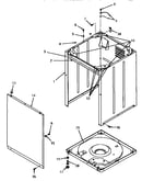 Front panel, cabinet and base