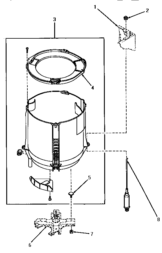 Outer tub and snubber assembly