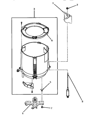 Outer tub and snubber assembly