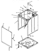 Front panel, cabinet and base