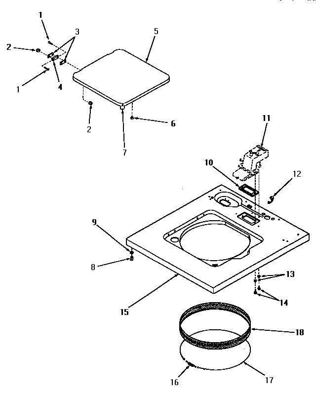 Cabinet top and loading door