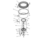 Speed Queen FA9103 agitator post and spin tub diagram