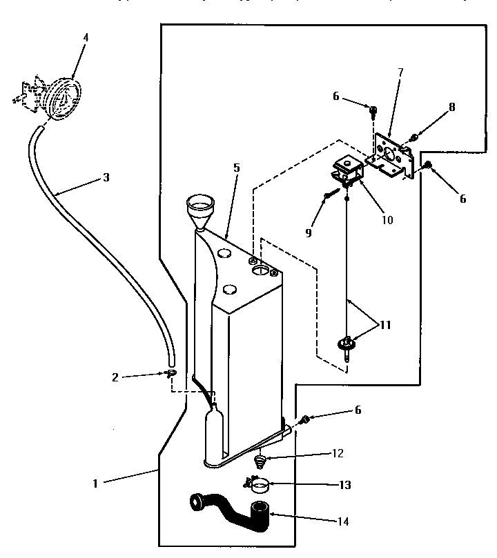 RESERVOIR AND DRAIN VALVE (THROUGH # S556D40 & 234J7953)