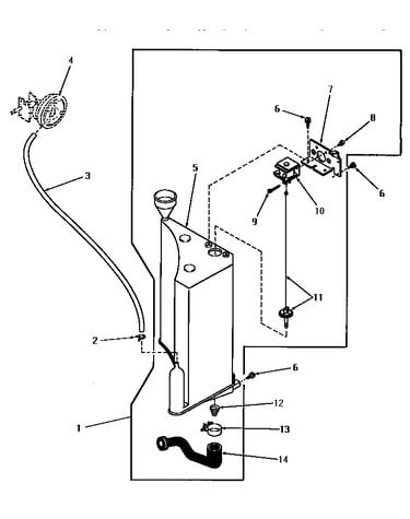 Reservoir and drain valve (through # s556d40 & 234j7953)