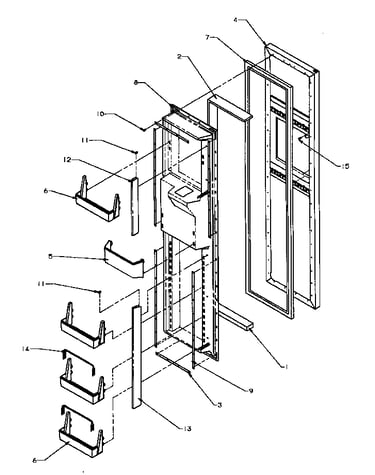 Freezer door (sbd20q2e/p1162512we) (sbd20q2w/p1162512ww)