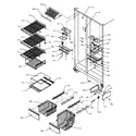 Amana SBD20Q2E-P1162512WE freezer shelving & refrigerator light (sbi20qe/p1162905we) (sbi20qw/p1162905ww) diagram