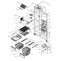 Amana SBD20Q2E-P1162512WE freezer shelving & refrigerator light (sbd20q2e/p1162512we) (sbd20q2w/p1162512ww) diagram