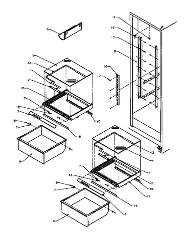 Refrigerator shelving and drawers