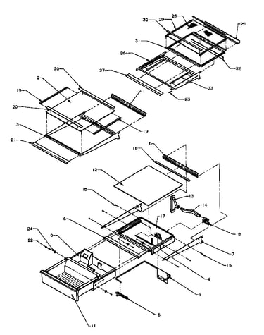 Refrigerator shelving and drawers