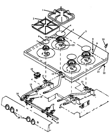 Sealed burner parts (rsf3200w/p1141255n) (rsf3300w/p1141256n)