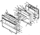 Caloric RSF3200W-P1141255N oven door assembly (rsf3300w/p1141256n) diagram