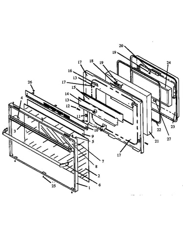 Oven door assembly (rsf3300w/p1141256n)