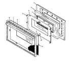 Amana CARR589L/P1142453NL oven door assembly diagram