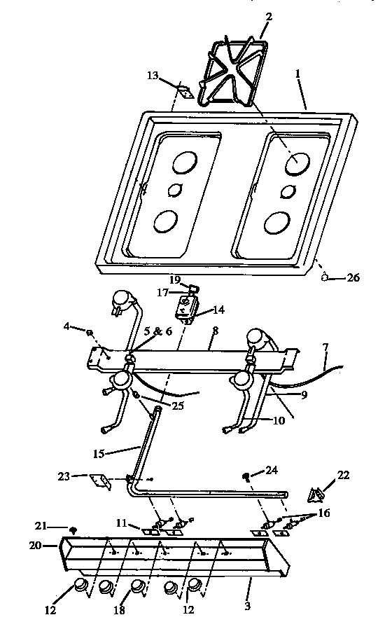 TOP AND TOP BURNER ASSEMBLY