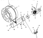 Speed Queen FG0640 motor, idler and belt diagram