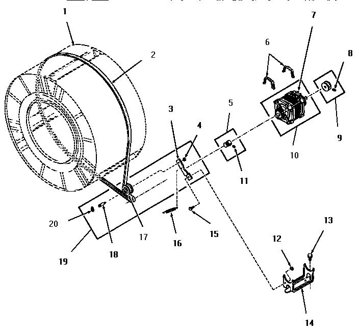 MOTOR, IDLER AND BELT