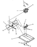 Motor, idler pulley and drum belt