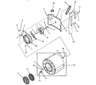 Speed Queen HZ1070 fan assembly, drum and lint screen diagram
