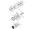 Speed Queen DE1160 drum, bearing housing and blower fan diagram