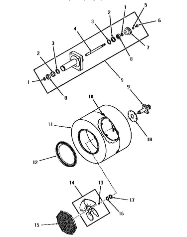 Drum, bearing housing and blower fan