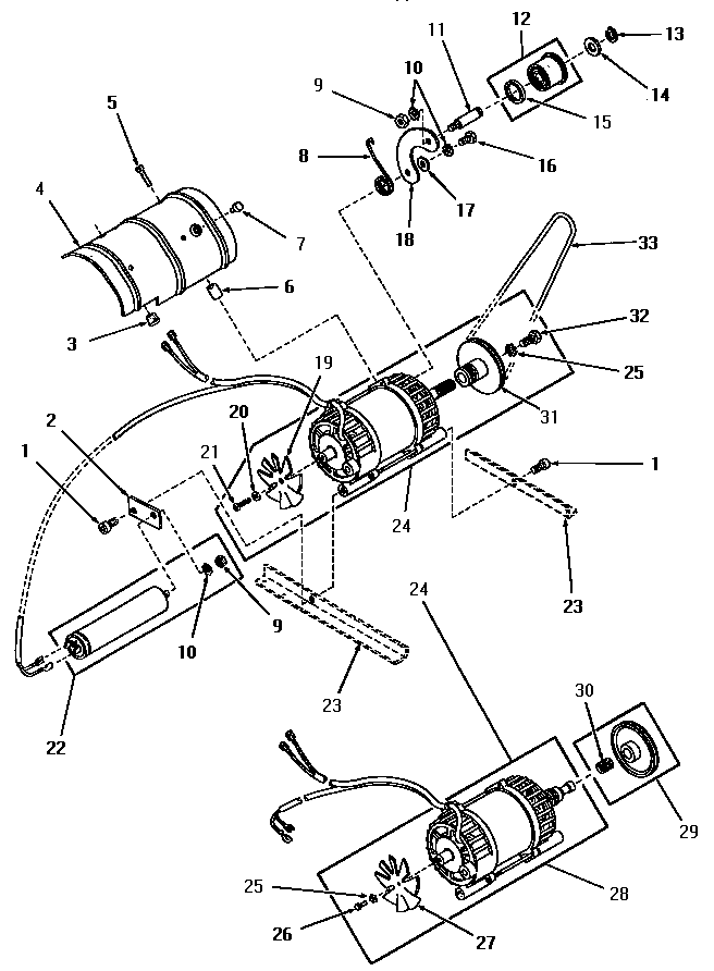 MOTOR, IDLER AND CAPACITOR