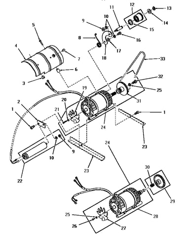 Motor, idler and capacitor