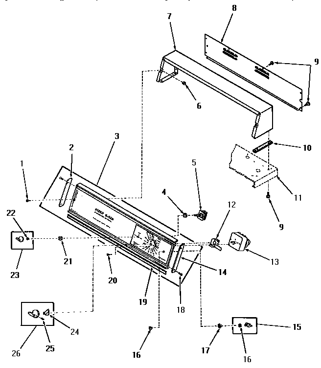 Control panel, control hood and controls