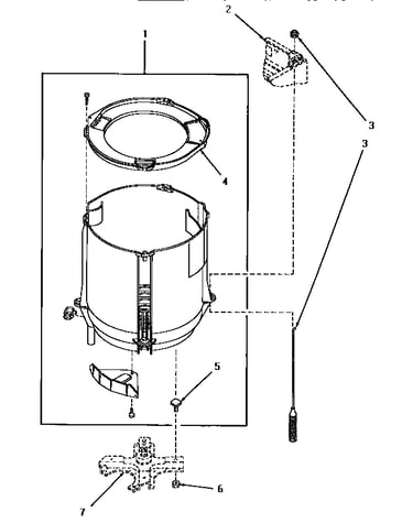 Outer tub and snubber assembly