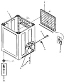 Cabinet assembly, rear panel and power cord