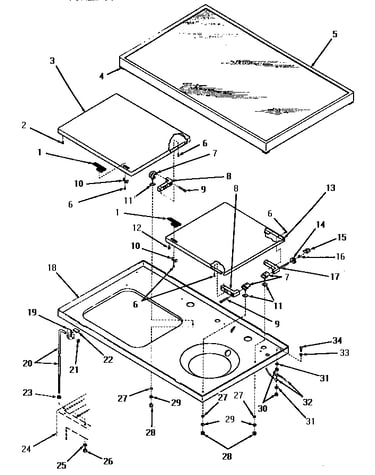 Cabinet top and loading doors