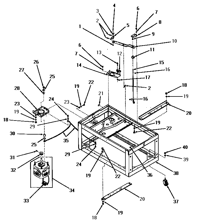 Wash motor and frame