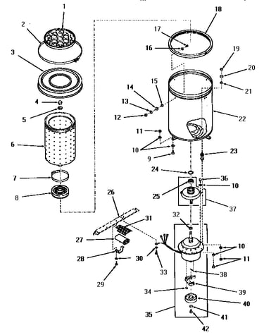 Spin tub and motor
