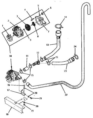 Motor and pump assembly and hoses