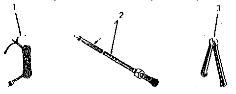 Power cord, inlet hose and clothes tongs