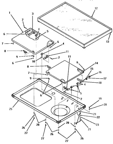 Cabinet top and loading doors