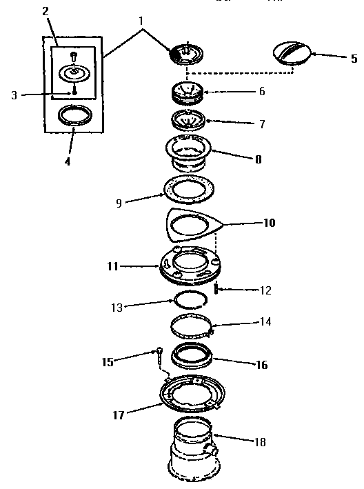 SINK STOPPER, FLANGE, MOUNTING RING AND BOOT