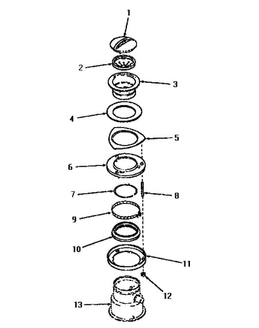 Sink stopper, flange, mounting ring and boot