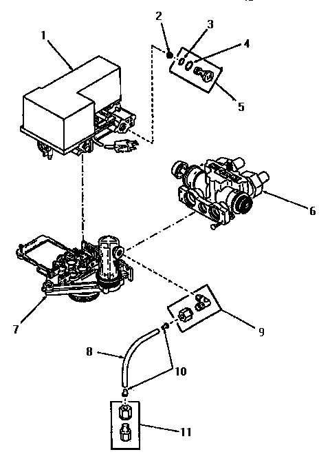 Control, tank adapter and by-pass valve