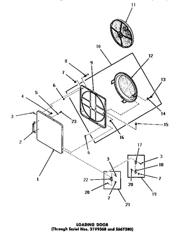 Loading door (through serial numbers 31v9368 and s66y580)