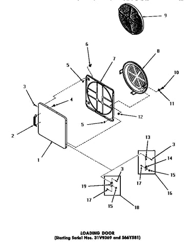 Loading door (starting serial numbers 31v9369 and s66y581)