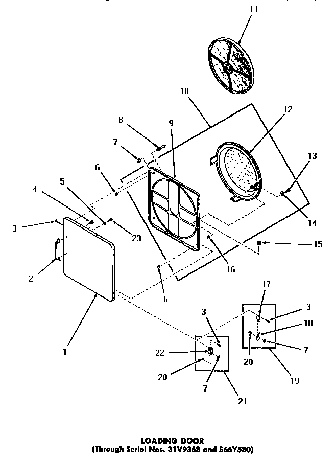 Loading door (through serial numbers 31v9368 and s66y580)