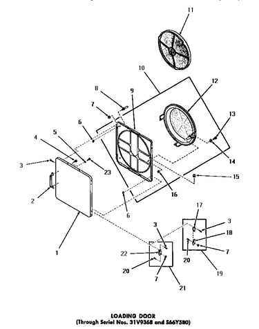 Loading door (through serial numbers 31v9368 and s66y580)