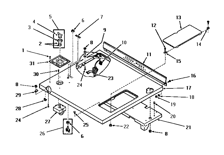 CABINET TOP & CONTROL PANEL