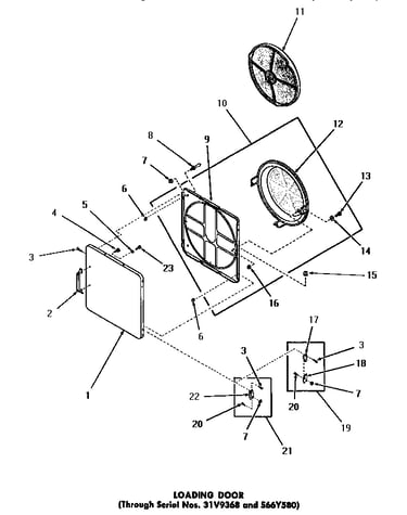Loading door (through serial numbers 31v9368 and s66y580)